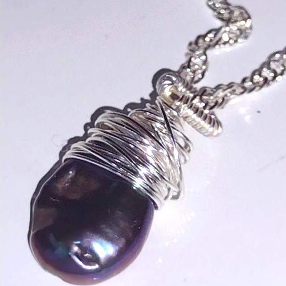 Tahitian Blister Pearl Set in Sterling Silver Diam - Picture 10 of 15